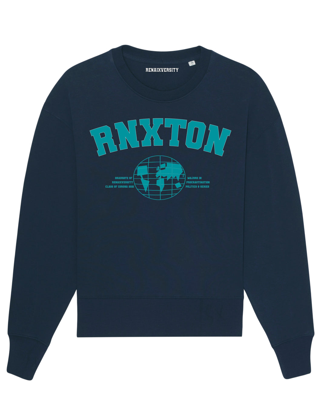 FRENCH NAVY BLUE MESH RNXTON OVERSIZED SWEATER