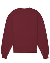 Load image into Gallery viewer, BURGUNDY &amp; PRINT - RELAXED CREW NECK SWEATSHIRT
