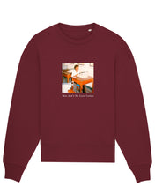 Load image into Gallery viewer, BURGUNDY &amp; PRINT - RELAXED CREW NECK SWEATSHIRT
