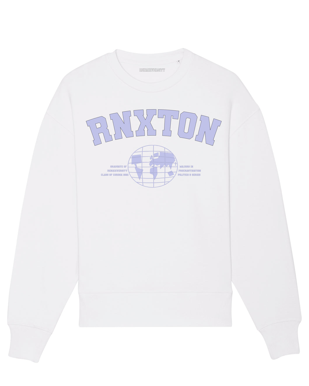 WHITE & FLASH BLUE RNXTON OVERSIZED SWEATER