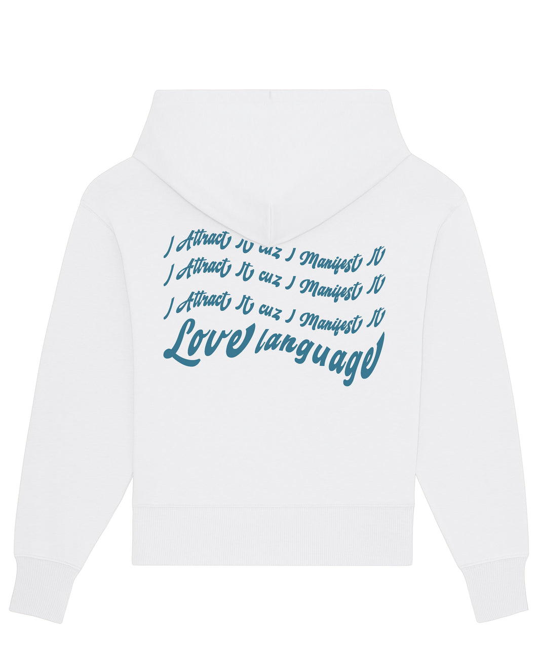 WHITE - RELAXED HOODIE SWEATSHIRT - LOVE LANGUAGE